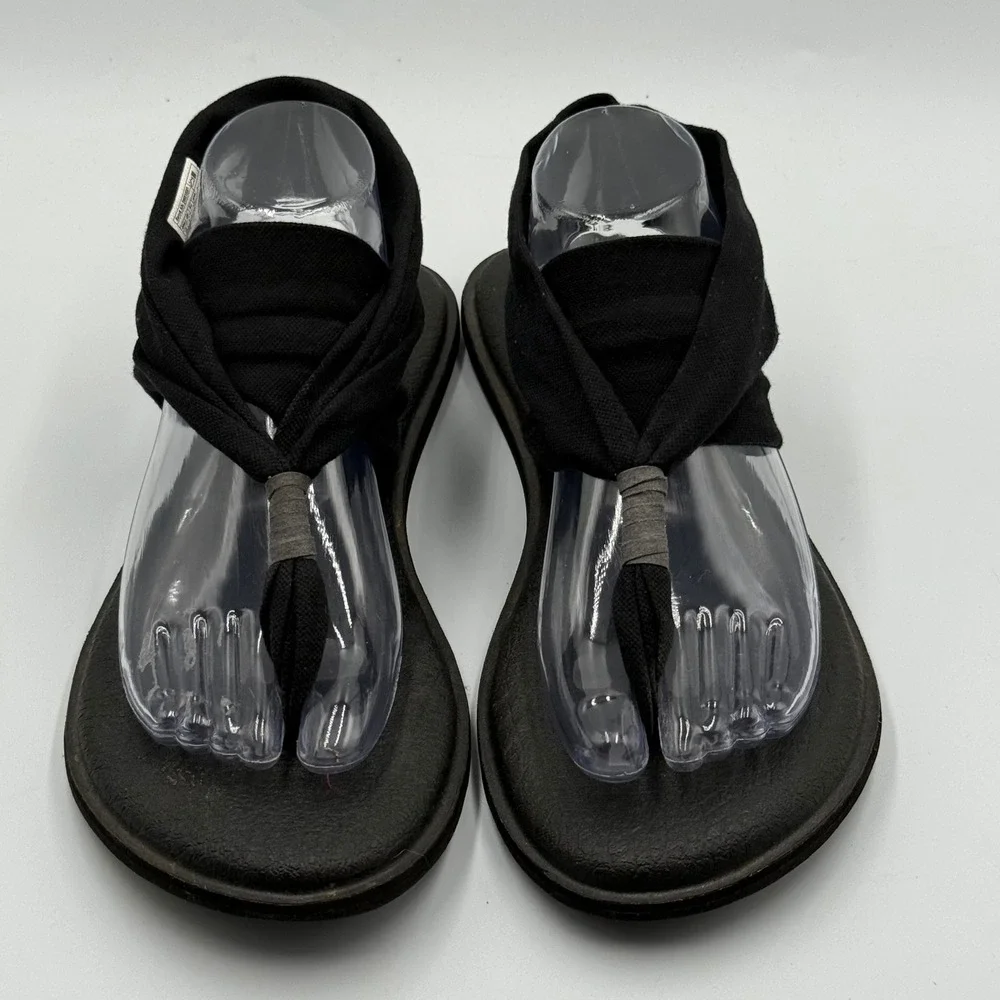 Sanuk‎ Yoga Sling 2 Sandals 10 Black Boho Comfort Athleisure SWS10001